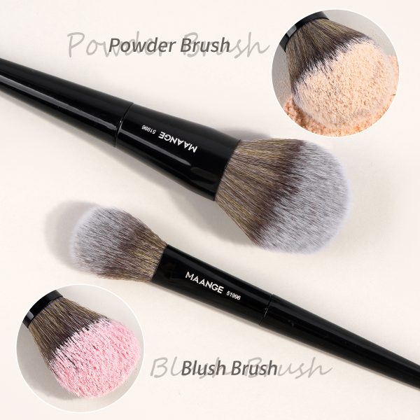 MAANGE Wholesale 2pcs Makeup Brush Private Label Loose Powder Blush Makeup Brush Professional Makeup Brushes