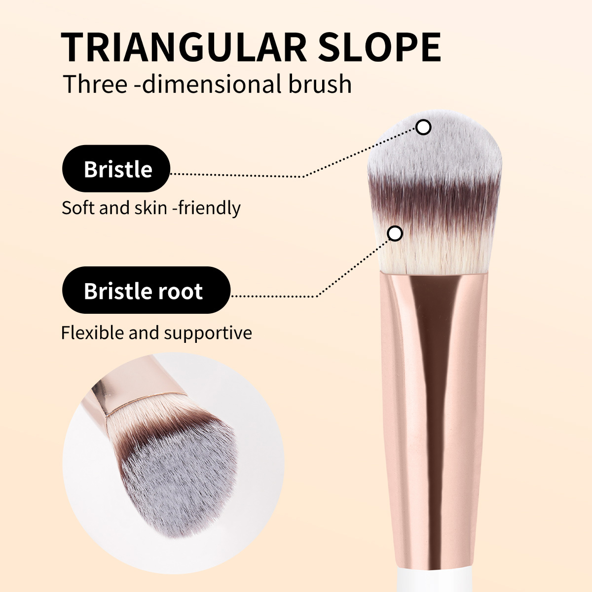 MAANGE Professional Custom Soft Bristles  Contour Highlights Makeup Brush Wholesale  Comfortable Handle Face Makeup Brush - 图片 4