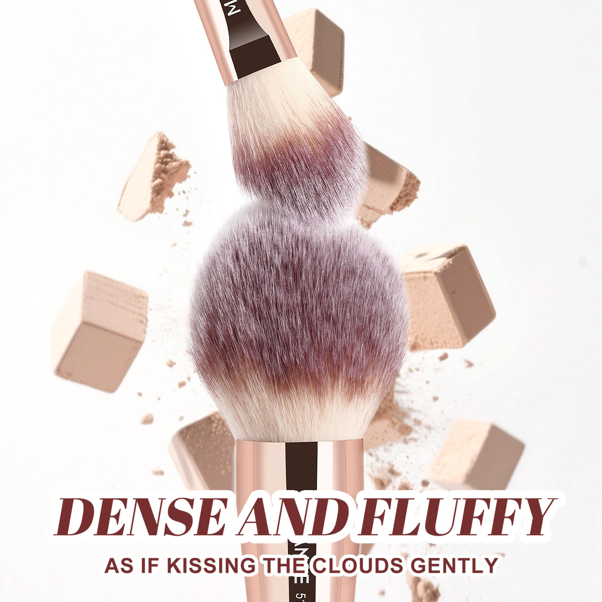 MAANGE Hot Selling 2PCS Custom Logo Loose Powder Blush Makeup Brushes  Professional Makeup Tools for Women Makeup Brushes - 图片 3