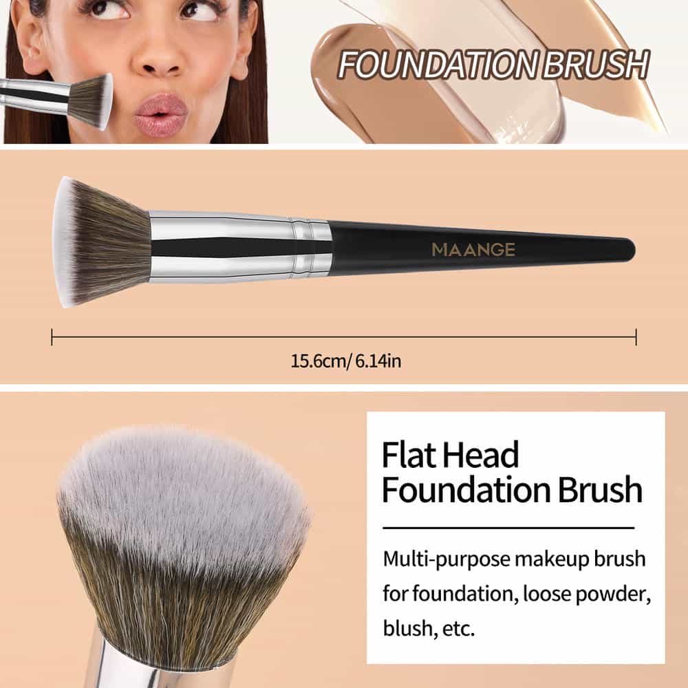 MAANGE Custom OEM&ODM 3pcs Makeup Brushes Foundation Loose Puff Contouring Professional Makeup Brush Set - 图片 4