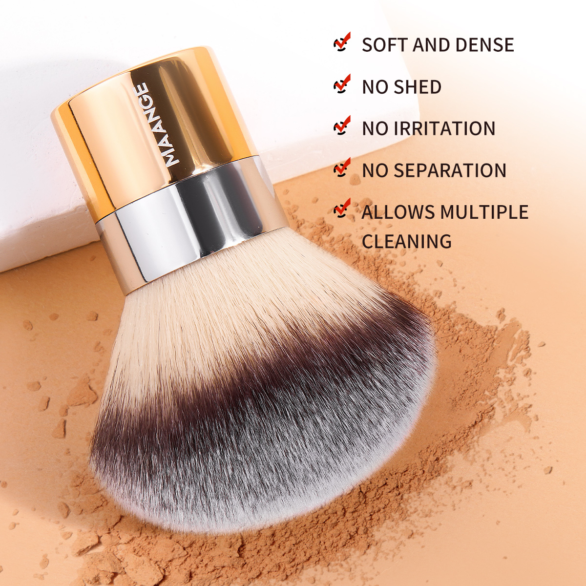 MAANGE Private Label Professional Loose Puff Brush Liquid Foundation Makeup Large Single Makeup Brush - 图片 4