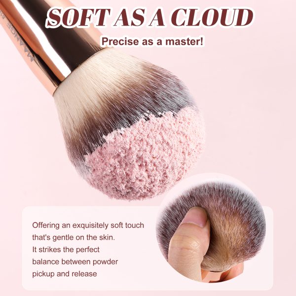 MAANGE Hot Selling 2PCS Custom Logo Loose Powder Blush Makeup Brushes Professional Makeup Tools for Women Makeup Brushes