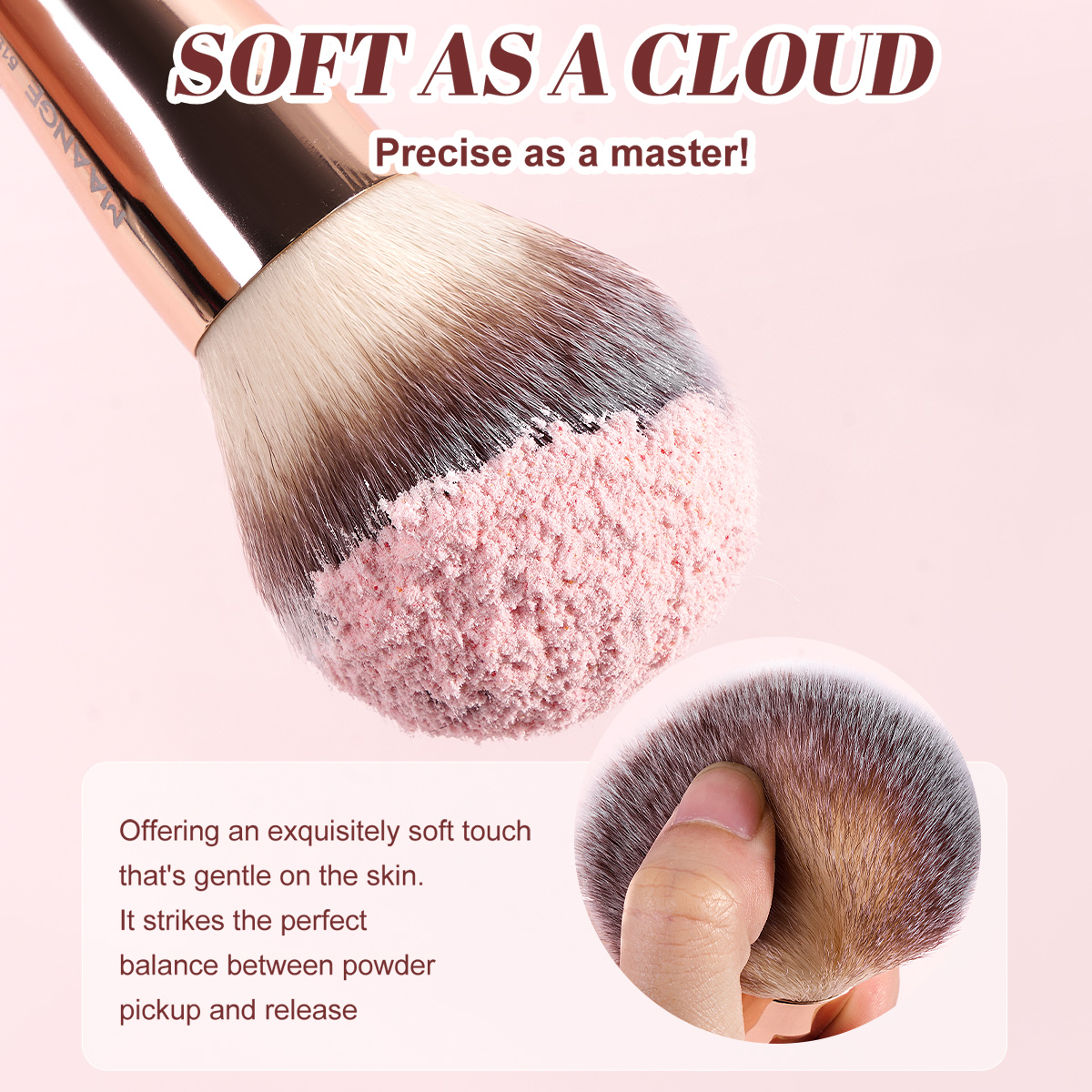 MAANGE Hot Selling 2PCS Custom Logo Loose Powder Blush Makeup Brushes  Professional Makeup Tools for Women Makeup Brushes - 图片 4