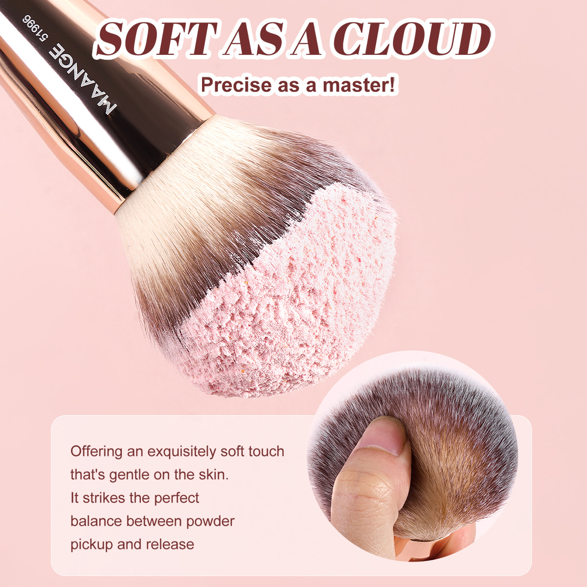 MAANGE Custom Logo OEM&ODM  2pcs Makeup Brush Private Label Loose Powder Makeup Brush Professional Makeup Brushes - 图片 4