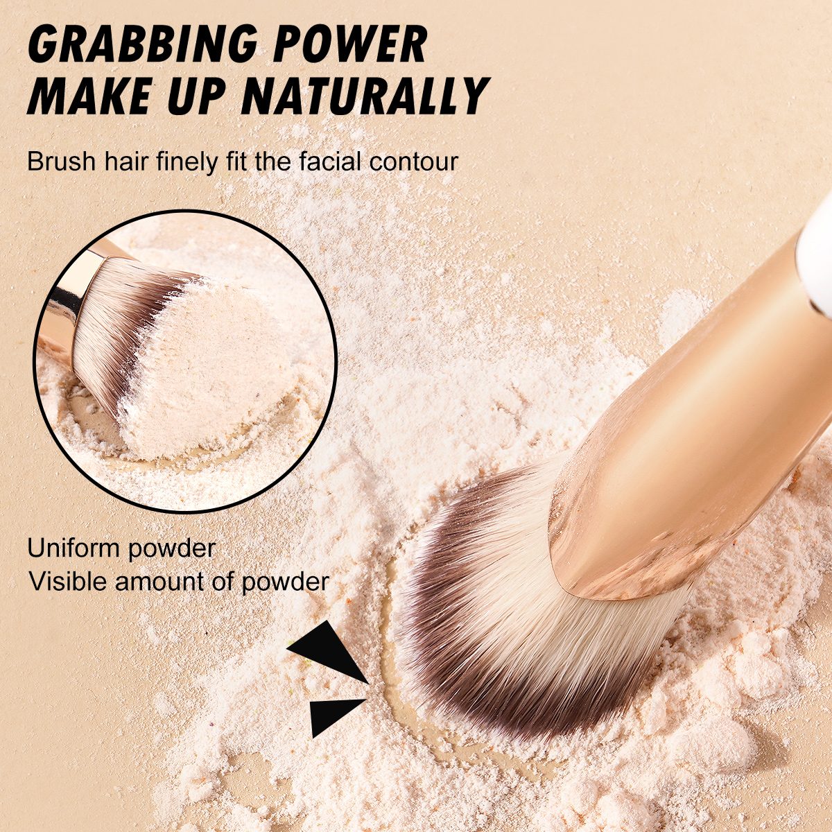 MAANGE Professional Custom Soft Bristles  Contour Highlights Makeup Brush Wholesale  Comfortable Handle Face Makeup Brush - 图片 5