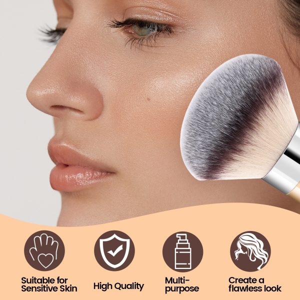 MAANGE Private Label Professional Loose Puff Brush Liquid Foundation Makeup Large Single Makeup Brush