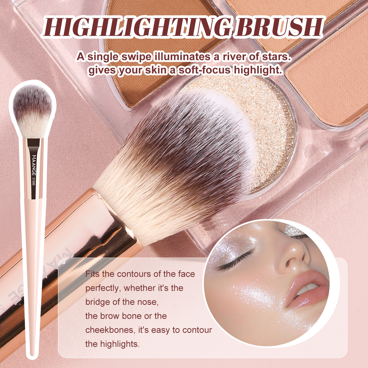 MAANGE Custom Logo OEM&ODM  2pcs Makeup Brush Private Label Loose Powder Makeup Brush Professional Makeup Brushes - 图片 5