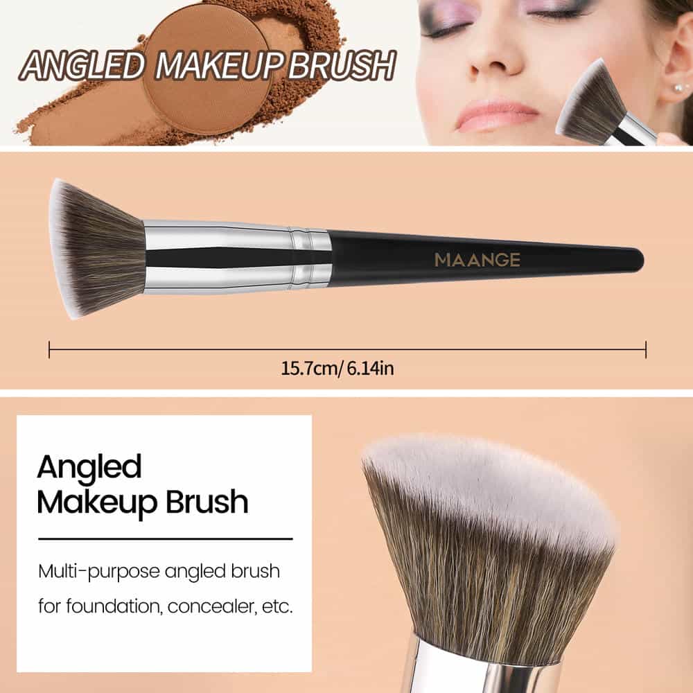 MAANGE Custom OEM&ODM 3pcs Makeup Brushes Foundation Loose Puff Contouring Professional Makeup Brush Set - 图片 6